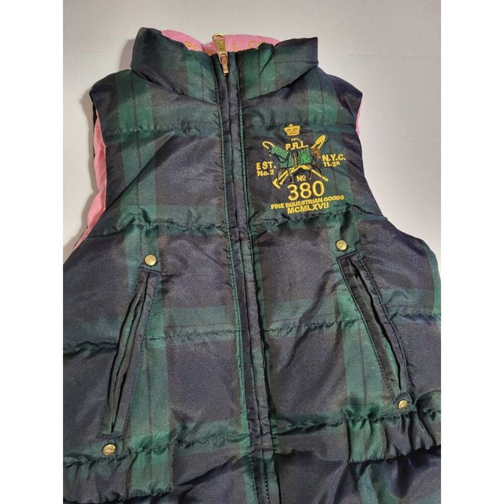 (13) Polo Ralph Lauren Toddler Size 3T Puffer Vest Down Fill Size Pink/green